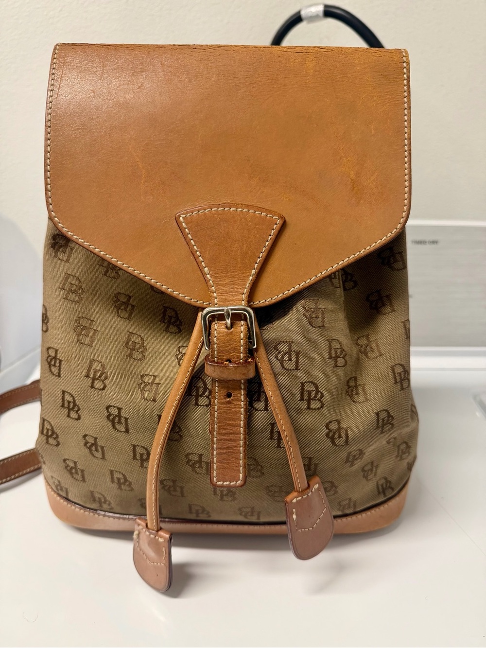 Dooney & Bourke Brown Tan Signature DB Backpack